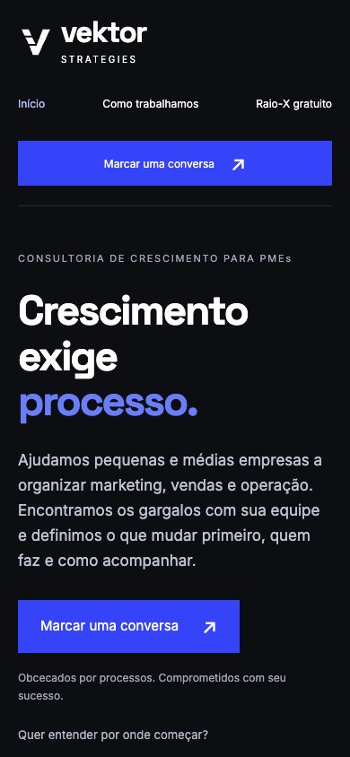 Real screenshot of the published site on mobile.