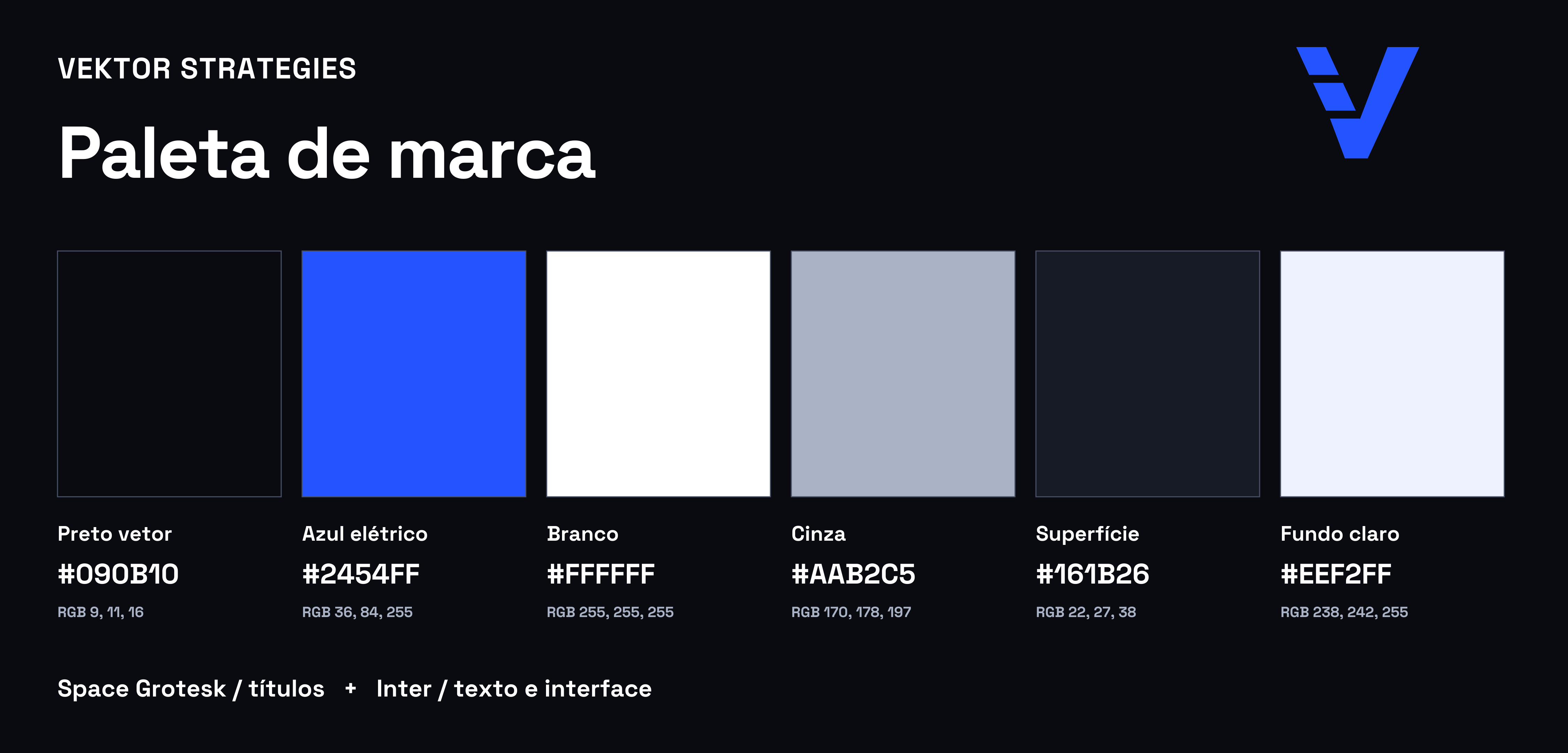 Palette produced for the identity system.